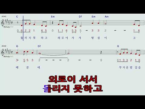첫정/주현미G하모니카 숫자악보 MR