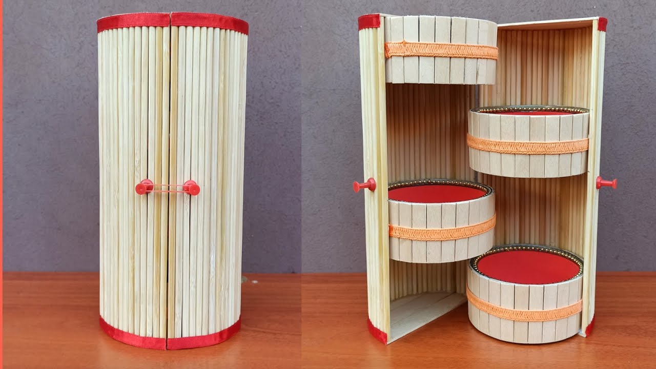 Alhajero con latas de atún - Joyero con palitos de helado