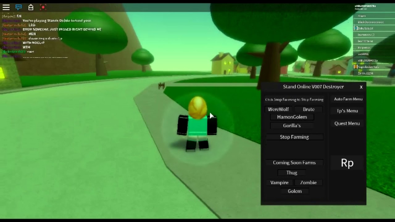 Roblox Stands online v007 Gui - 