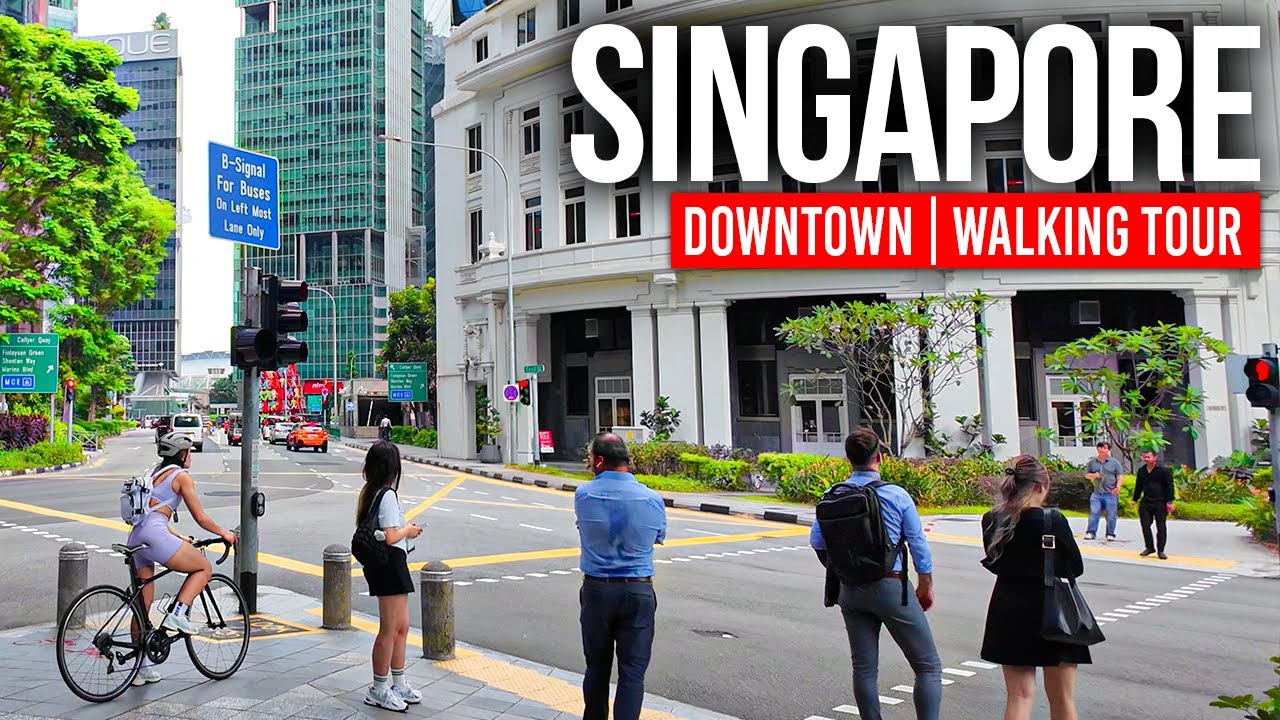 Singapore, 싱가포르 | Downtown Financial 지구 | 도보 여행 4K