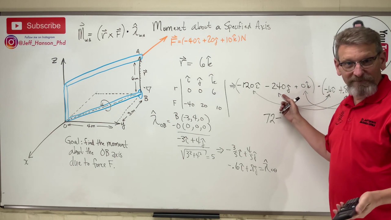 ⁣Statics: Lesson 25 - Moment About a Specified Axis