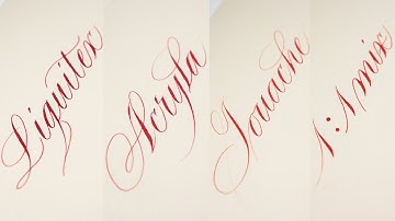 Comparing acrylic and traditional designer gouache for pointed pen calligraphy