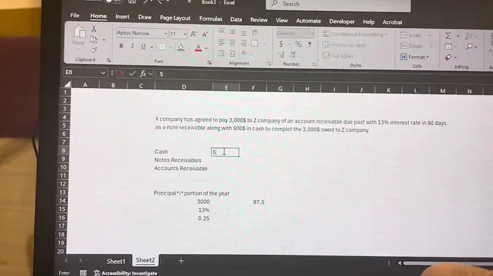 Payment of note receivables and calculation of interest