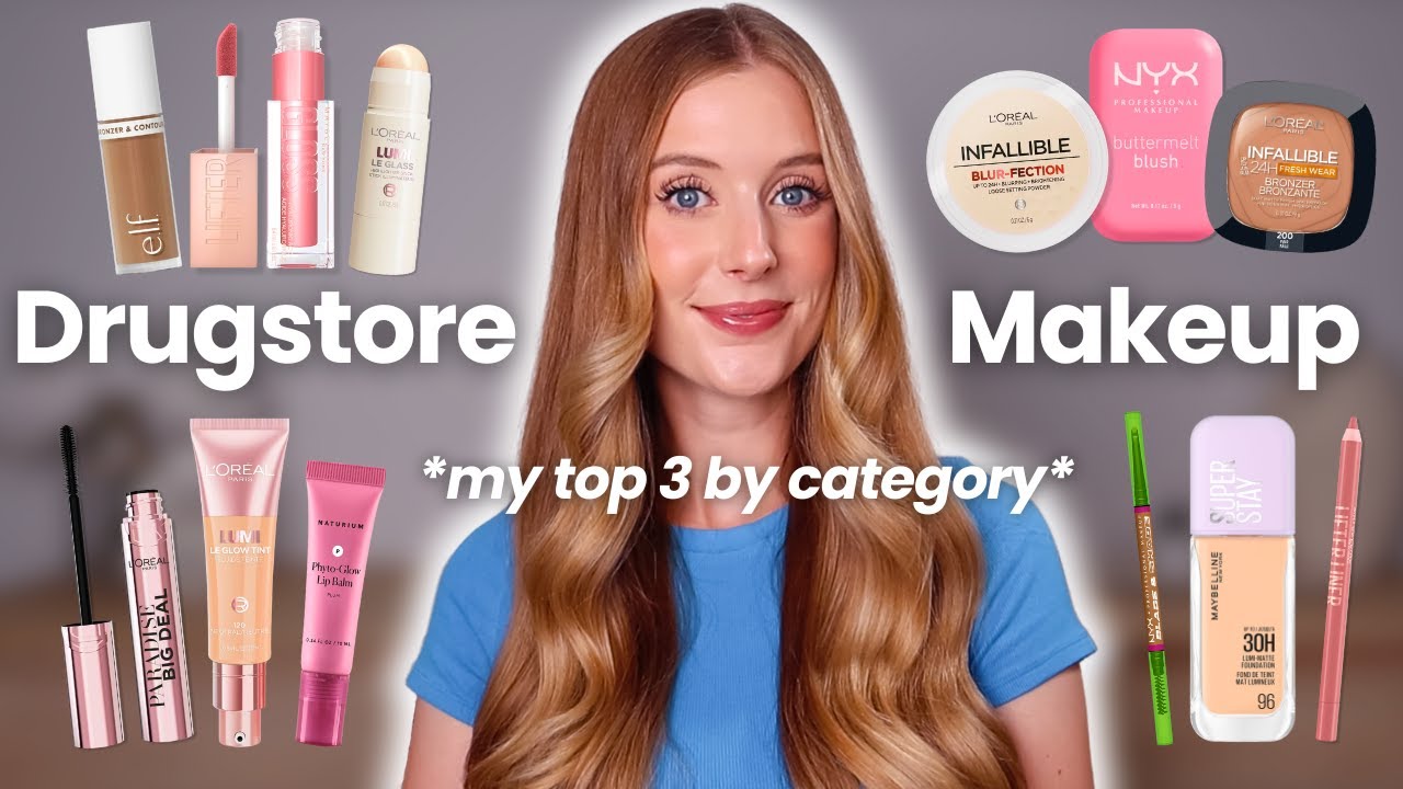 My Top 3 Drugstore Makeup Products... In EVERY Category!