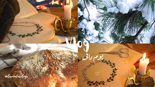 Cozy Snow day?️Slowliving in Winter?Hearty winter soup°Baking bread ?embroidery|Silent ASMR vlog