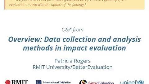 Data Collection and Analysis Methods in Impact Evaluation - Involving stakeholders