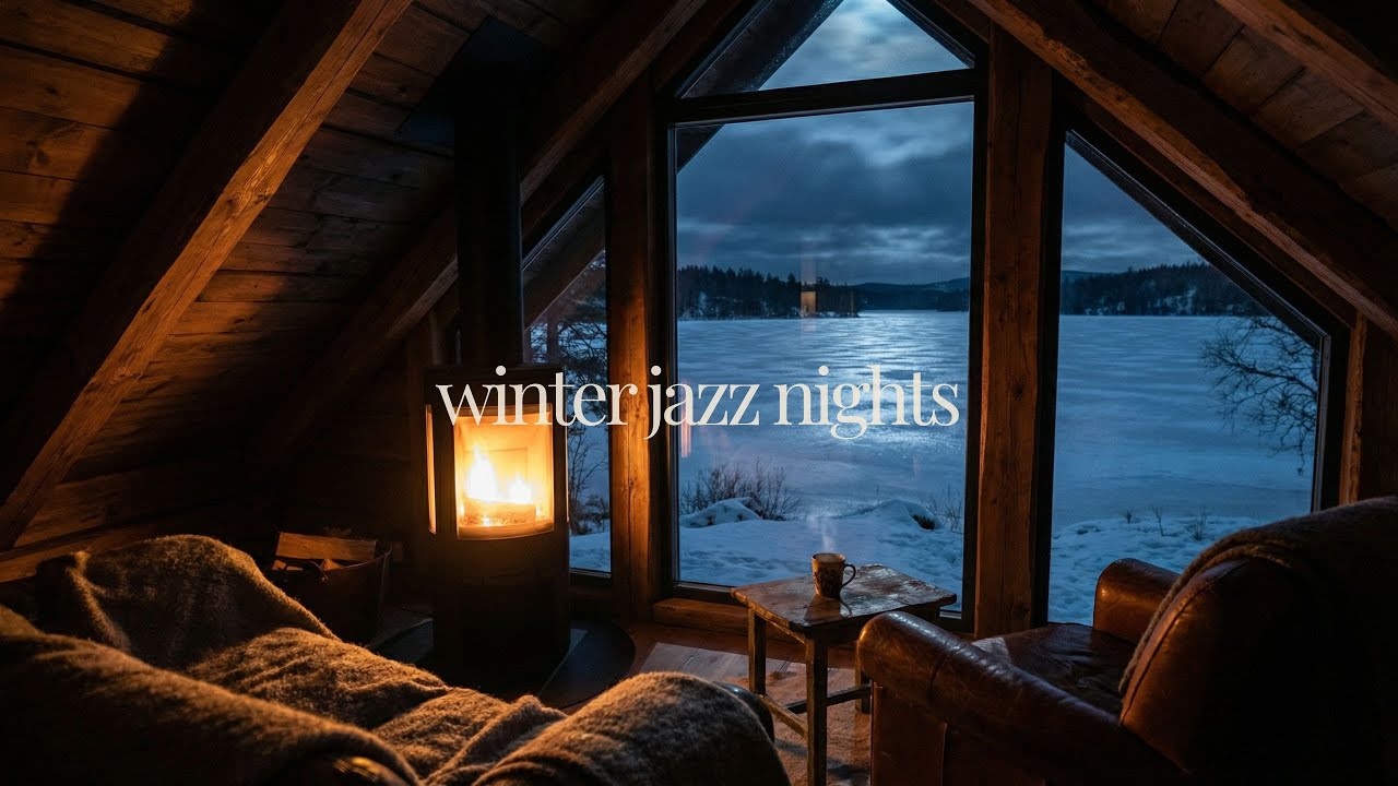 Winter Jazz Nights ❄️☕ 2 Hours Cozy Lofi Jazz by the Fireplace | 4K Chill Jazz Sessions