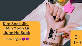 How To Draw The BTS Logo  Korean Mehndi Design || ARMY