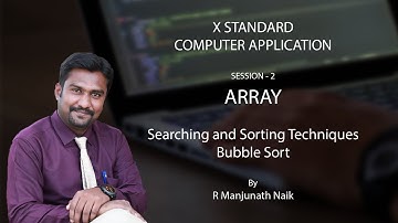 Array Bubble Sort Technique in Blue J java for Class X ,By R  Manjunath  Naik