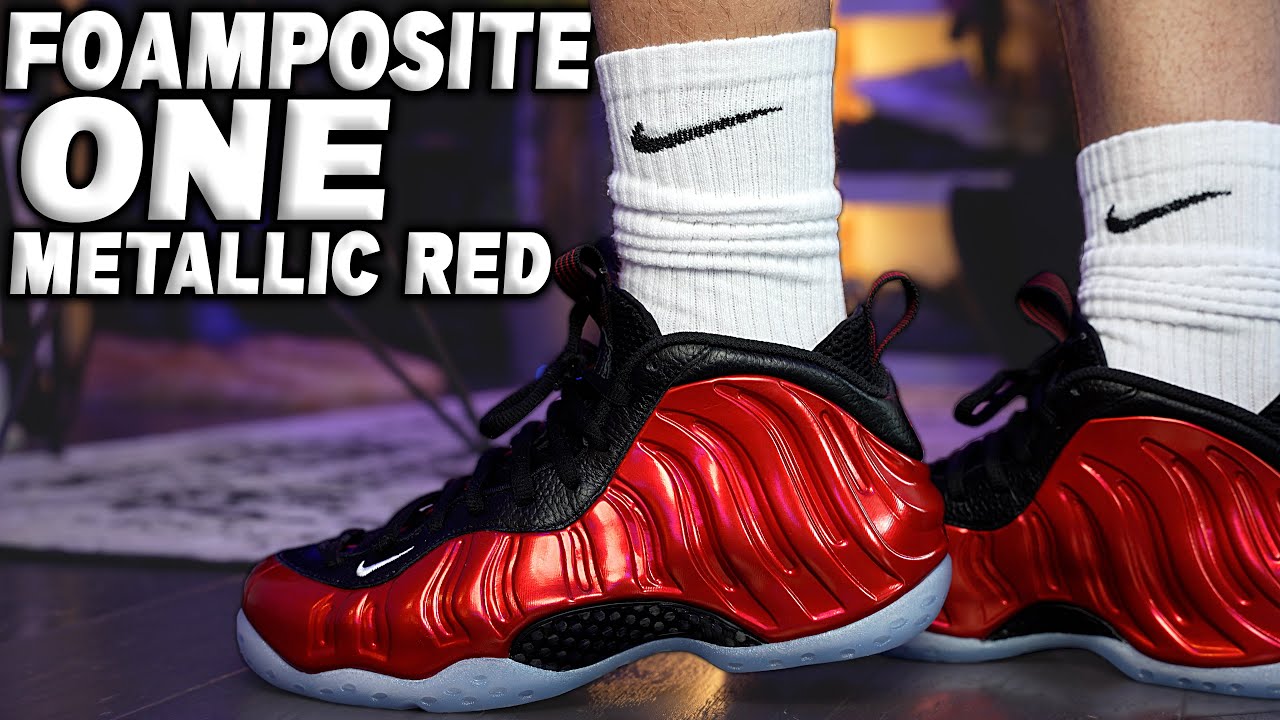 Air Foamposite One Metallic Red Review and On Foot - YouTube