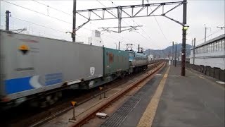 JR貨物 EF66-113号機[吹](代走)+コキ26B　貨物列車1055レ【約3時間03分遅れ】