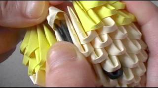 3d Origami: Inserting Black Pieces For Eyes