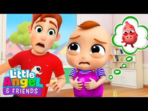 My Tummy Hurts Song | Little Angel And Friends Kid Songs