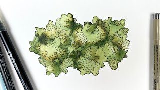 Satisfying Art Meditation Exercise | Watercolor Blooms & Ink Outlining | Watch & Relax
