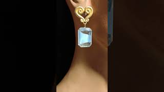 HARD TO PHOTO the facets -My design - Vtg late 1940's W German mold facetted Givre' glass 25x18 mm