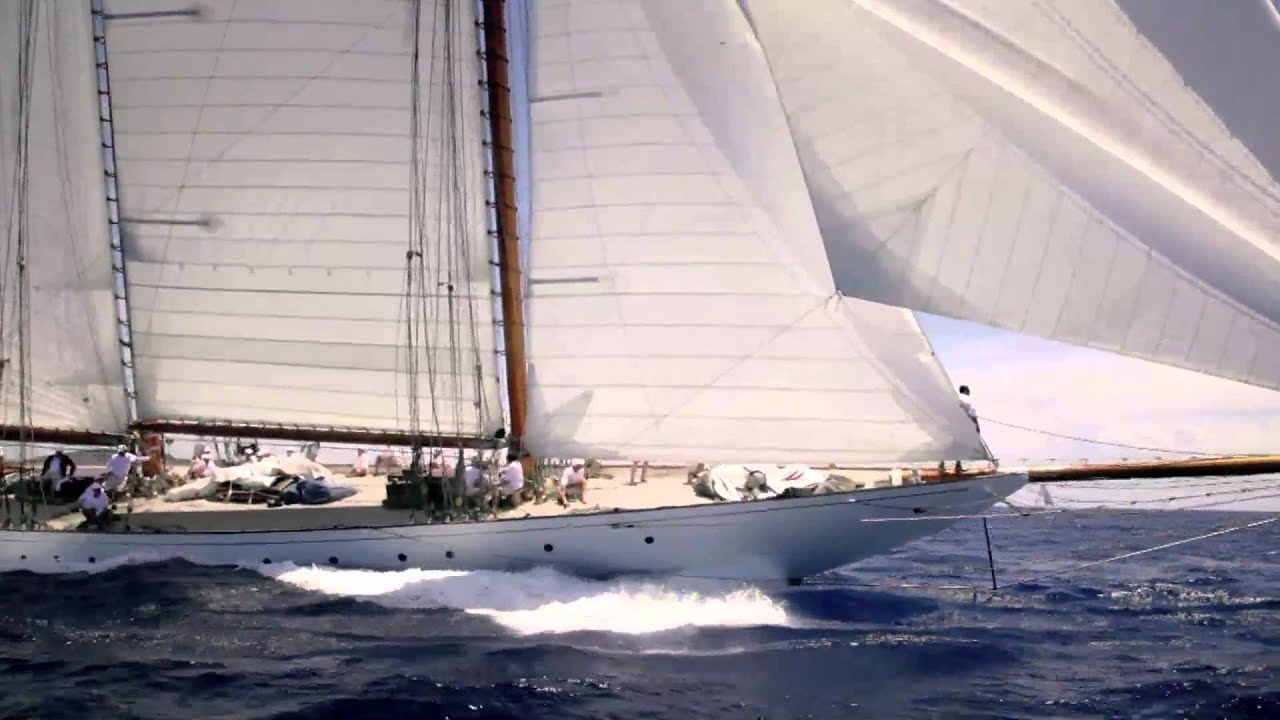 Classic yacht Elena sails into history. - YouTube