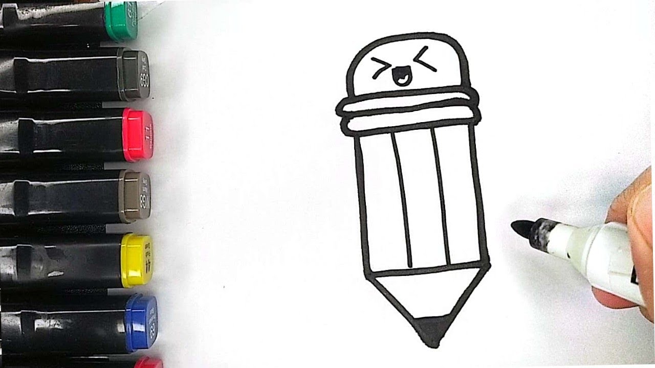 How to Draw Cute Pencil Easy Step By Step - YouTube
