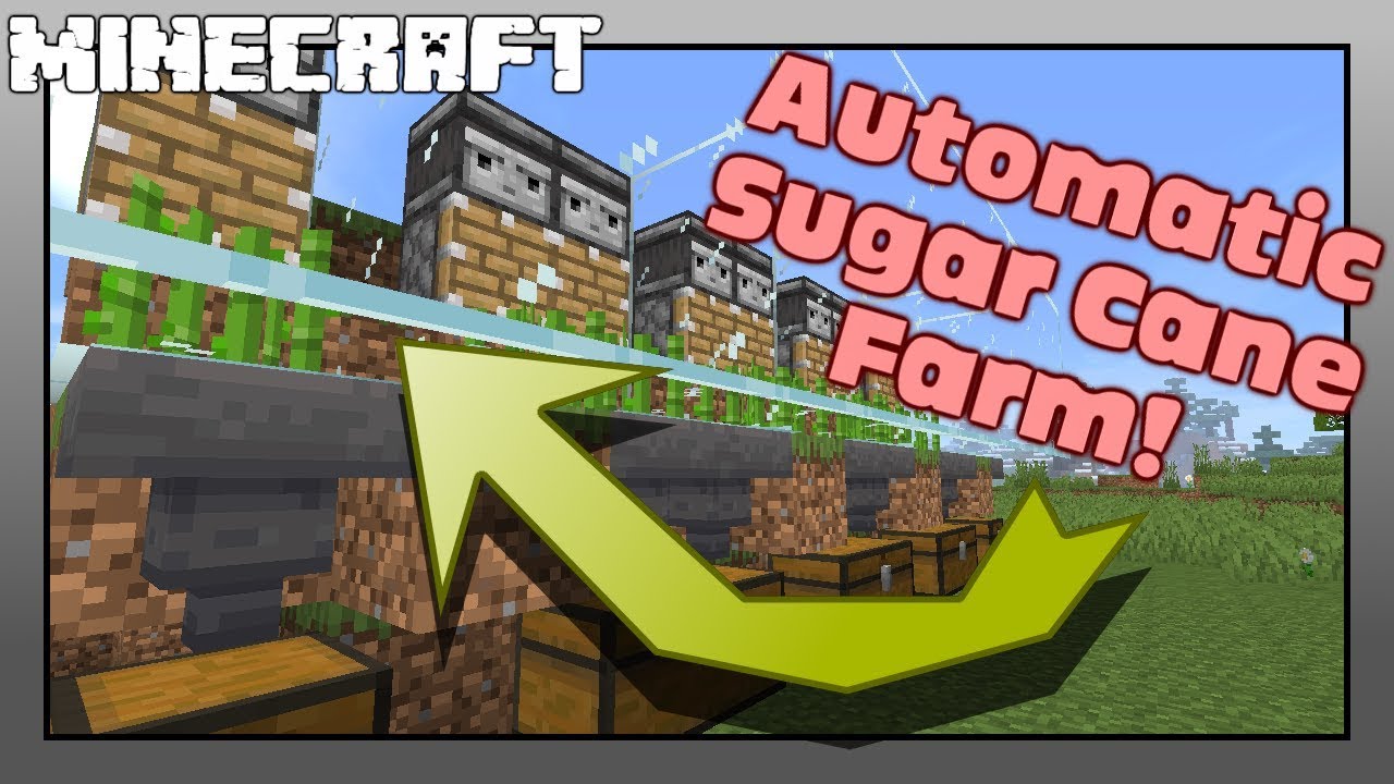 HOW TO MAKE AN AUTOMATIC SUGAR CANE FARM in MINECRAFT! 1.15 - YouTube