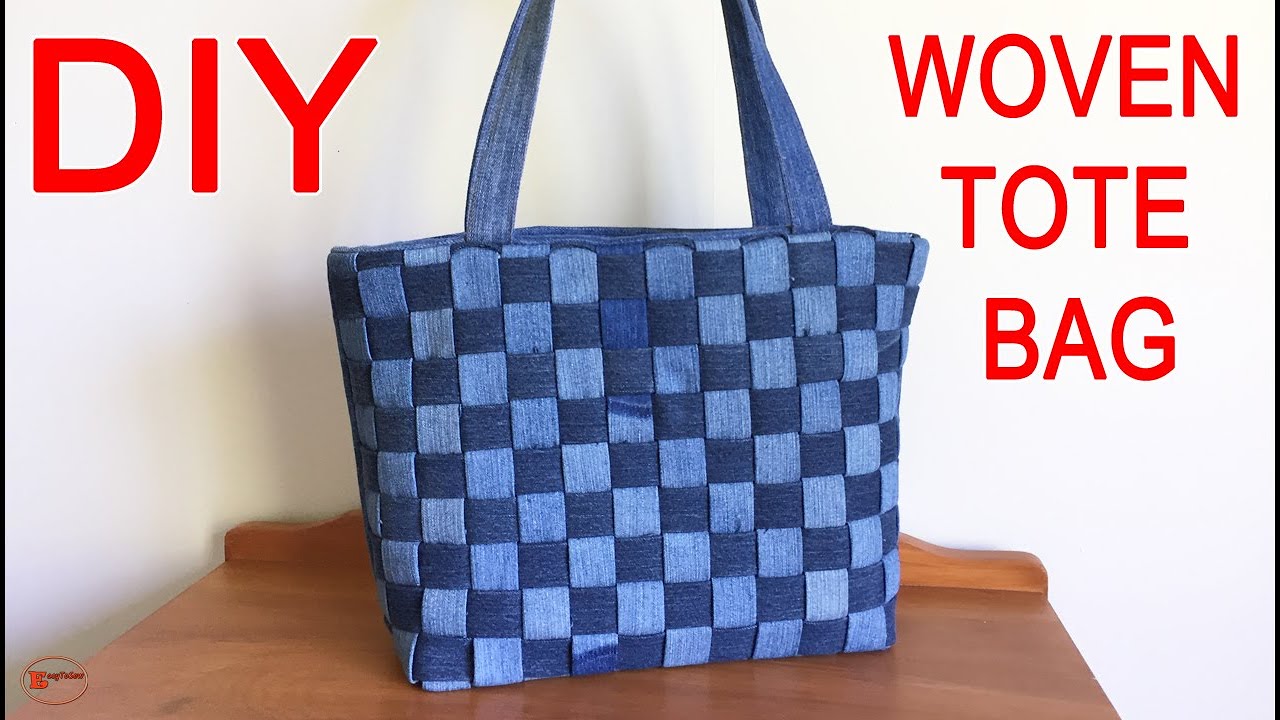 WOVEN BAG DIY | WEAVING BAG IDEAS | DENIM BAG MADE FROM OLD JEANS/OLD JEANS  BAG DIY/DIY BAG TUTORIAL - YouTube