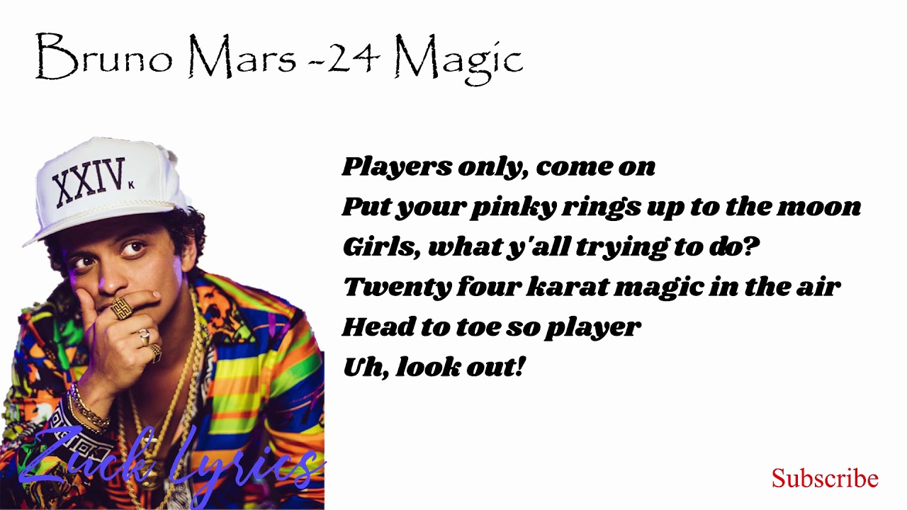 Bruno Mars 24k Magic lyrics YouTube Bruno Mars 24k Magic lyrics YouTube