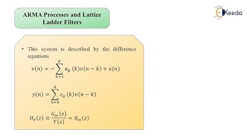 ARMA Processes and Lattice Ladder Filters