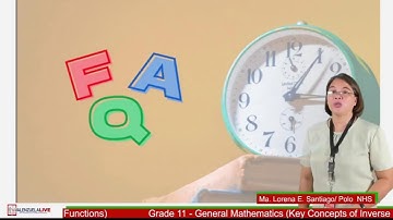 GRADE 11 GENERAL MATHEMATICS (Q1 - W4) - KEY CONCEPTS OF INVERSE FUNCTION