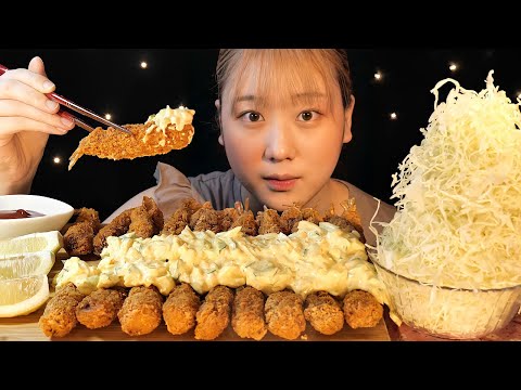 ASMR エビフライ Fried Shrimp 새우 튀김【咀嚼音/大食い/Mukbang/Eating Sounds】