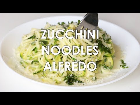 Zucchini Noodles Recipe With Healthy Alfredo Sauce (Zucchini Alfredo)