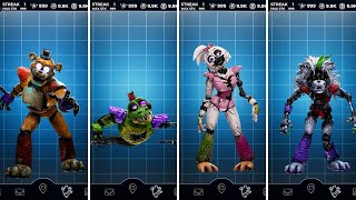 FNAF Shattered Security Breach Animatronics Jumpscares & Workshop Animations Resimi