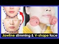 How to make Jawline slimming, V shape face, Slim face with Face Exercises and Massages.