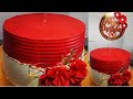 bolo decorado com chantilly pra iniciante/vermelho muito fácil