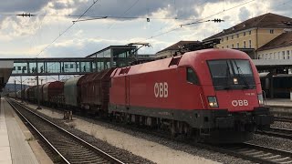 オーストリア国鉄 1116 形機関車 牽引貨物列車 到着