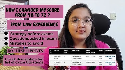 ICAI SPOM SetA Law Review How to clear in  5 days if never studied before?Exam Review #cafinal #icai