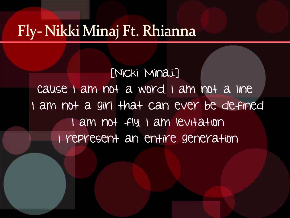 Nicki Minaj - Fly Ft. Rihanna Lyrics