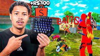 JOGUEI FREE FIRE COM O TECLADO DE UMA MÃO MAIS CARO DA SHOPEE!! VALE A PENA? screenshot 2