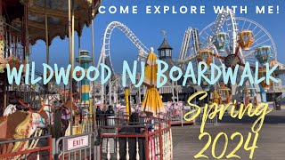 Wildwood New Jersey Boardwalk walk tour spring 2024