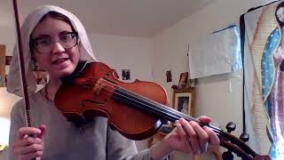 Anna's violin lessons 1/2; please pray for JohnLeary.com Catholic seer.