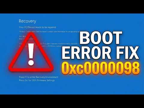 Fix Boot Configuration Data Error 0xc0000098 in Windows 10/11 | UEFI BCD Repair Guide thumbnail