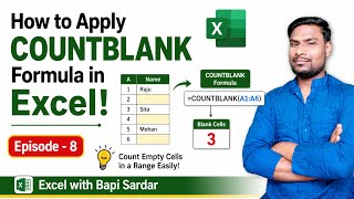 How to Apply COUNTBLANK Formula in Excel! 📊 Episode - 8 | Count Empty Cells Easily! #COUNTBLANK