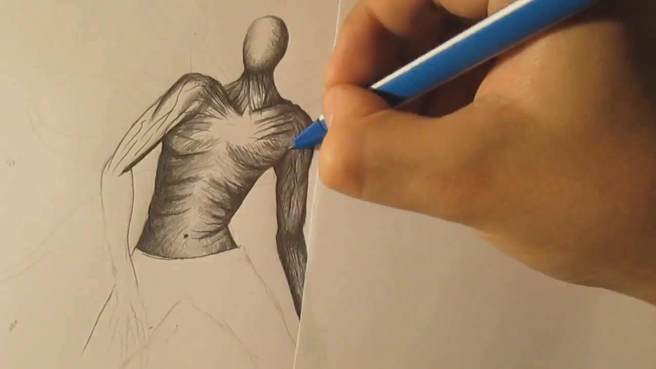 How to Draw Slenderman With Pencil Step by Step - Timelapse