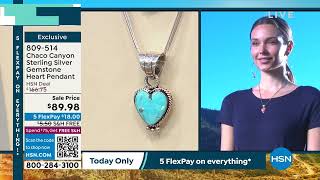 Chaco Canyon Sterling Silver Gemstone Heart Pendant
