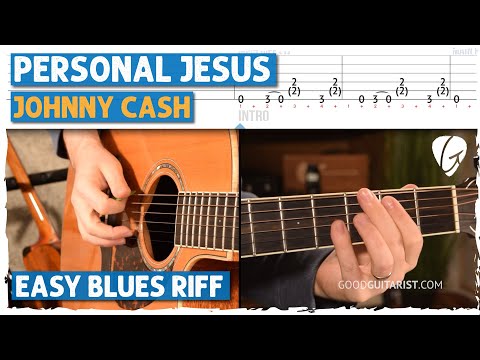 Personal Jesus Johnny Cash | Easy Blues Riff W Tabs Visuals