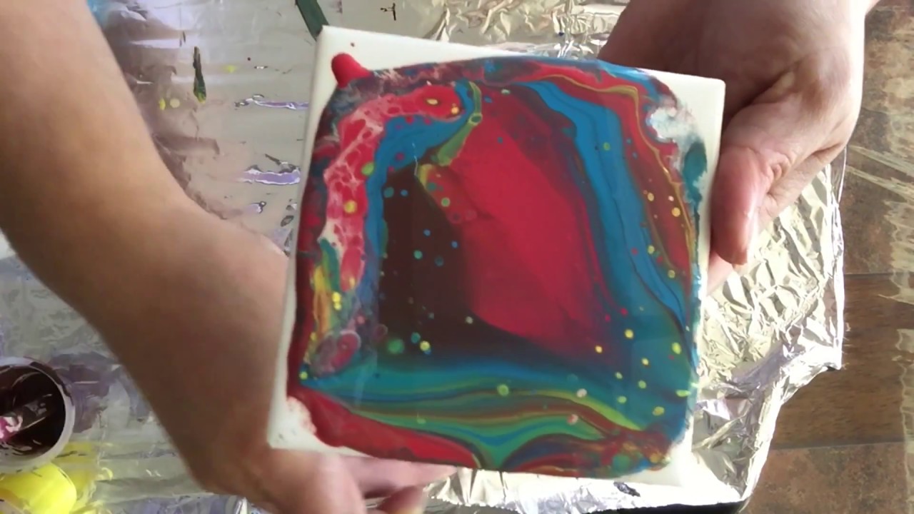 Paint, Hairspray, Alcohol. Acrylic Pouring Painting. Acrylic Fluid Art