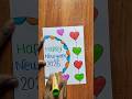 Happy New Year Greeting Card Ideas New Year Card Making 2026 Shorts Art 