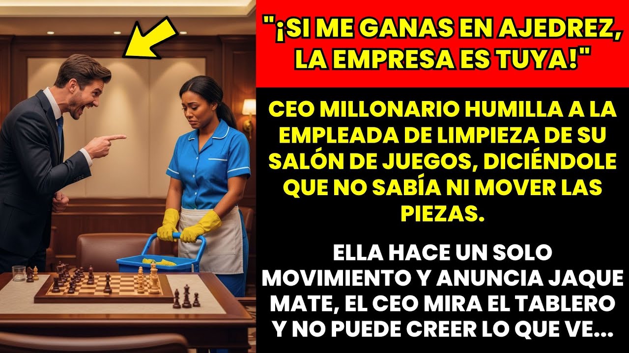 EL CEO DESAFÍA A LA EMPLEADA DE LIMPIEZA A UNA PARTIDA DE AJEDREZ. SU MOVIMIENTO LO HIZO TRAGAR SU…