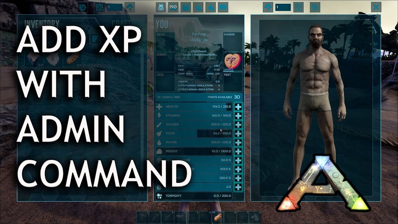 Add Xp To Your Character With Console Command Ark Survival Evolved Admin Youtube