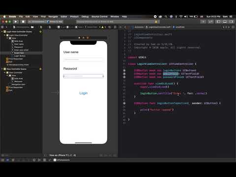 iOS login app in Tamil | Learn iOS app development | IBOutlet & IBAction | UISegue | தமிழில்