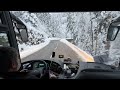 Fresh snow Alpin bus drive