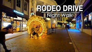 Rodeo Drive, Beverly Hills Los Angeles, CA NIGHT Walking Tour - Rodeo Drive | 5k 60FPS City Sounds
