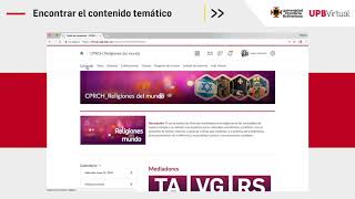Tutoriales Brightspace - Encontrar contenido temático - Estudiantes - UPB Académico screenshot 2